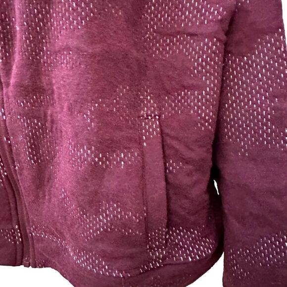 Champion ~ Soft Touch Double Knit   Camo Burgundy zipped front jacket ~ size XL - Picture 6 of 15